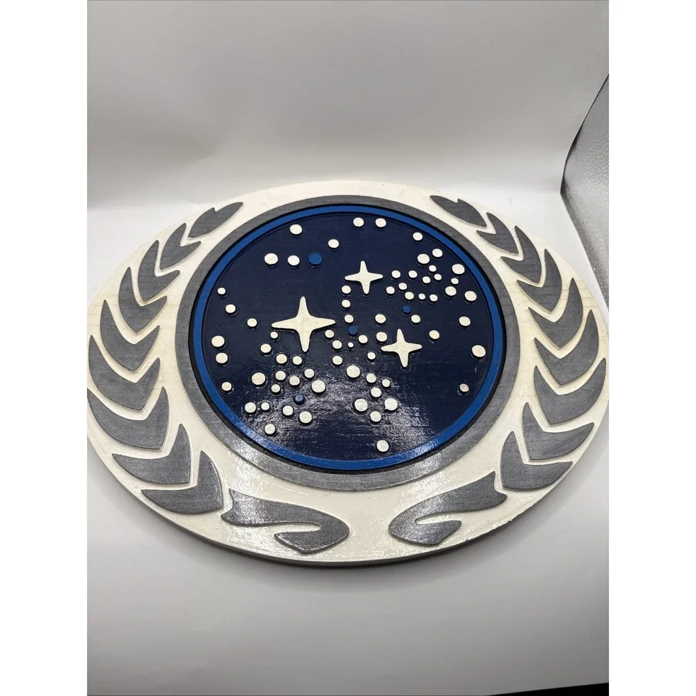 United‎ Federation of Planets Wooden Sign Decor Hanging 3D 13.5